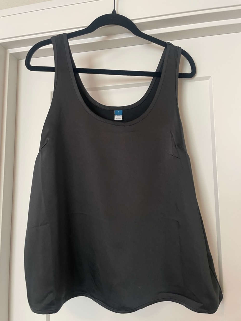 Women's Satin Black Tank Top